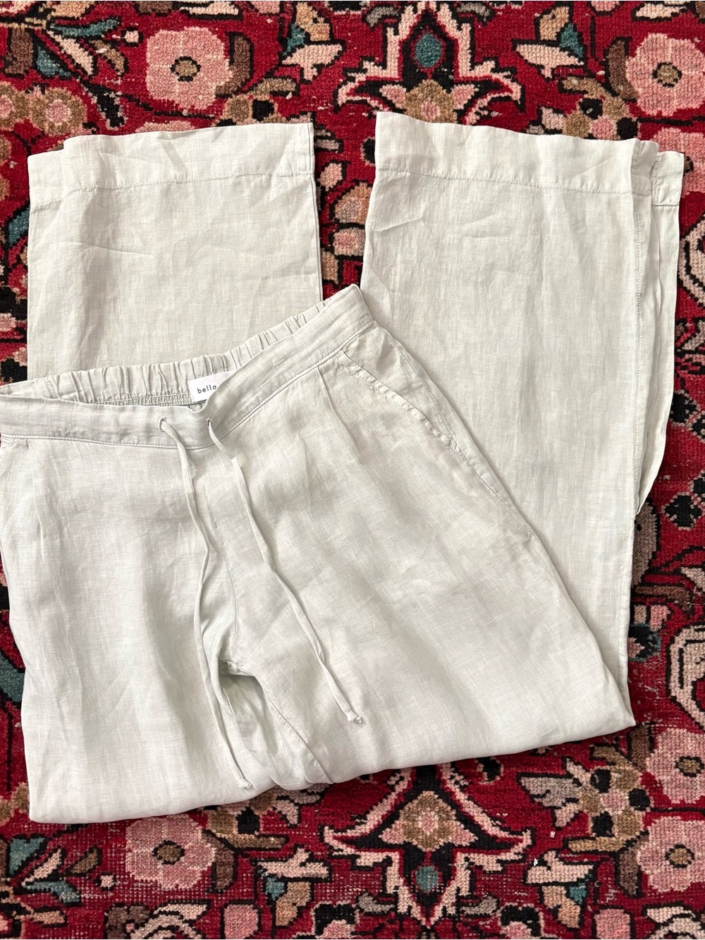 Bella Dahl Wide Leg Side-Slit Linen Pants
